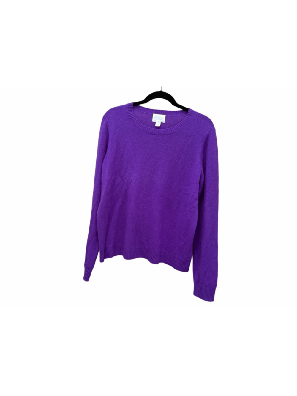 Women's Caslon 100% Cashmere Crew Neck Sweater Purple Size XL